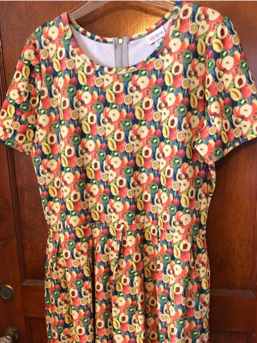 LuLaRoe Amelia 3XL Fruit Print Short Sleeve Dress